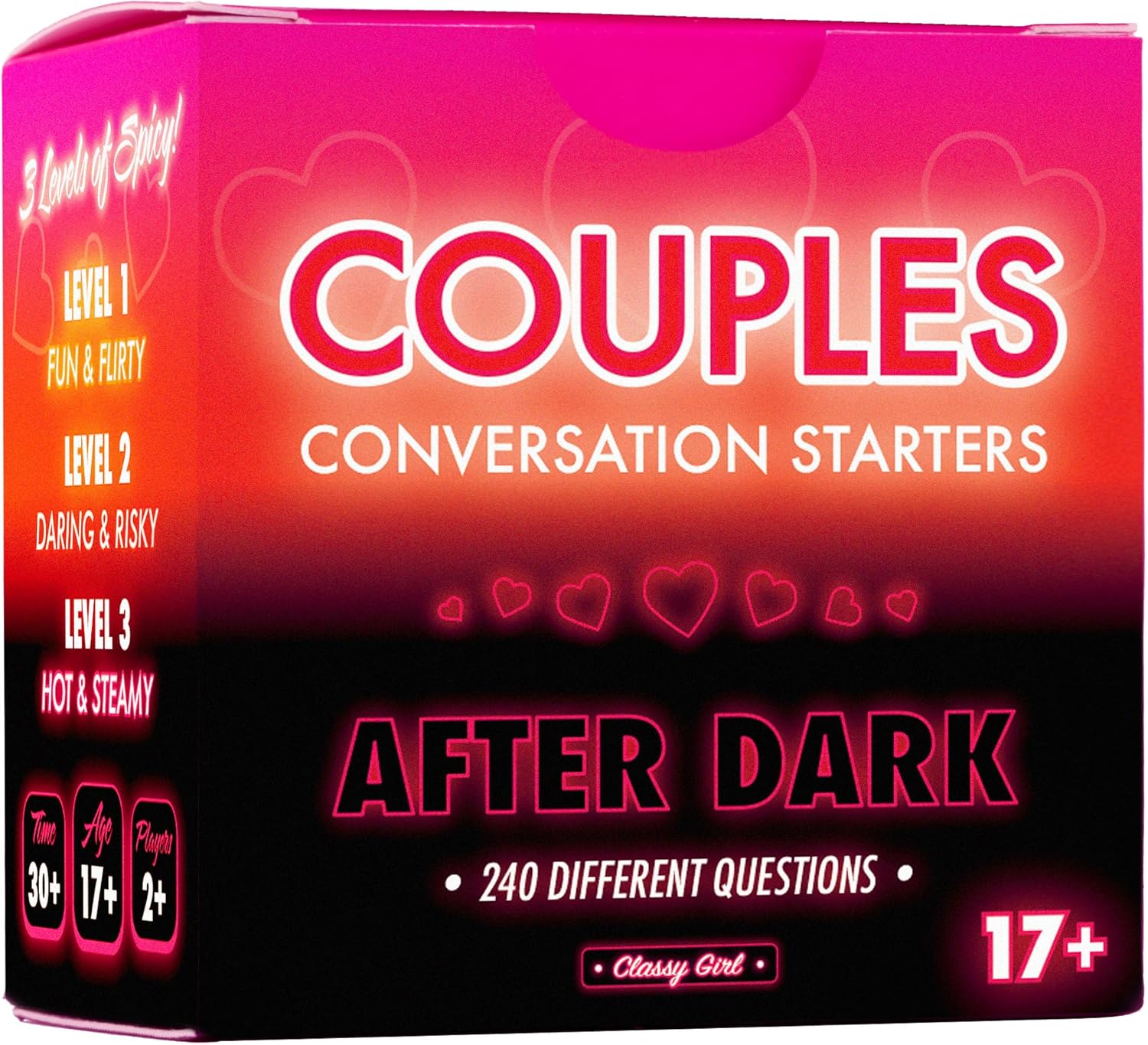 Couples Conversation Starter Cards for Adults - 240 Spicy & Romantic Questions for Relationships - Intimacy Date Night Game Idea - After Dark