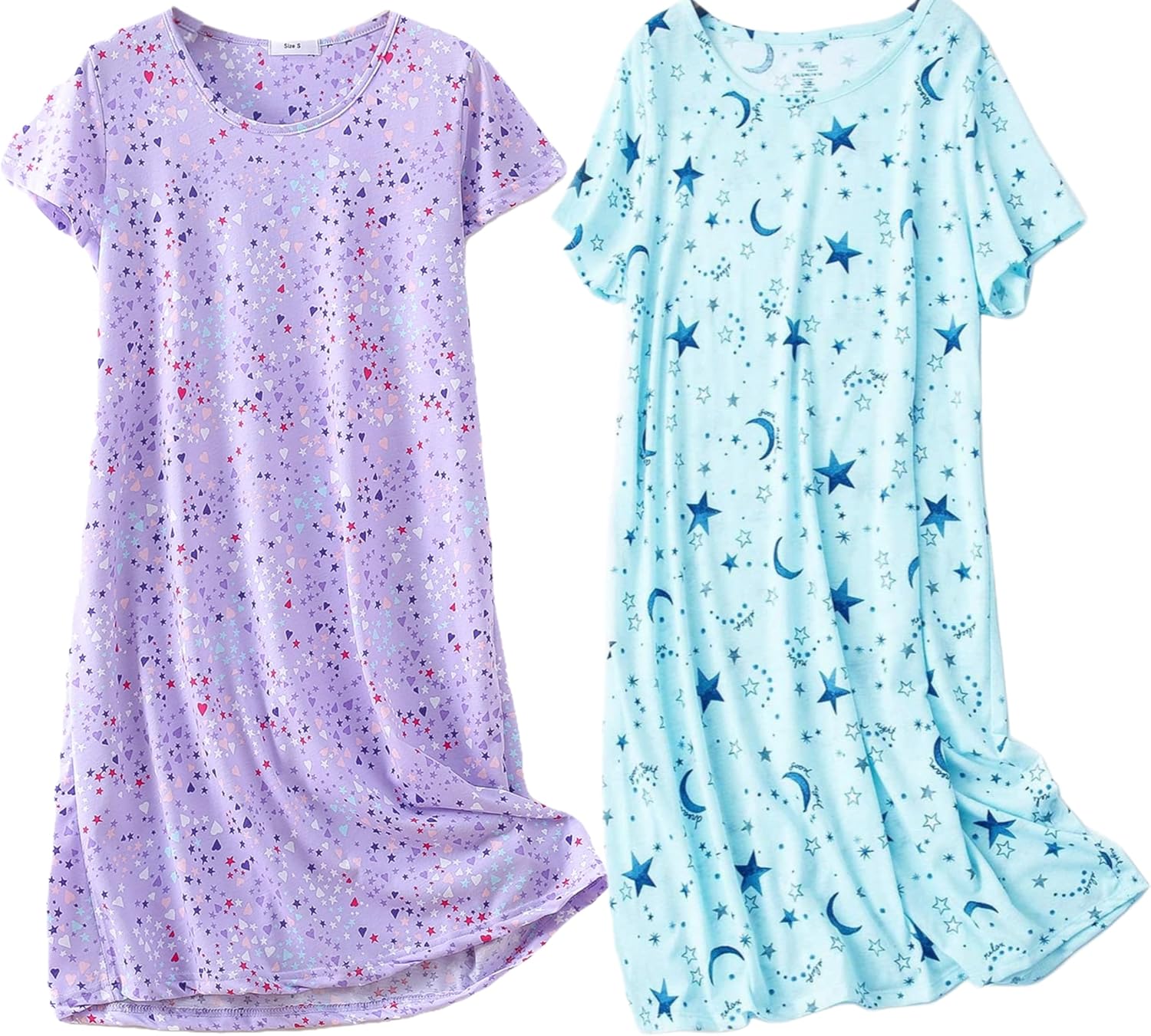 BERDITH Nighties for Women Nightdress Ladies Cotton Blend Nightie Soft Night Dress Womens T Shirt Nightdresses Summer Plus Size Nightwear Sleep & Lounge Mothers Day Mum Mummy