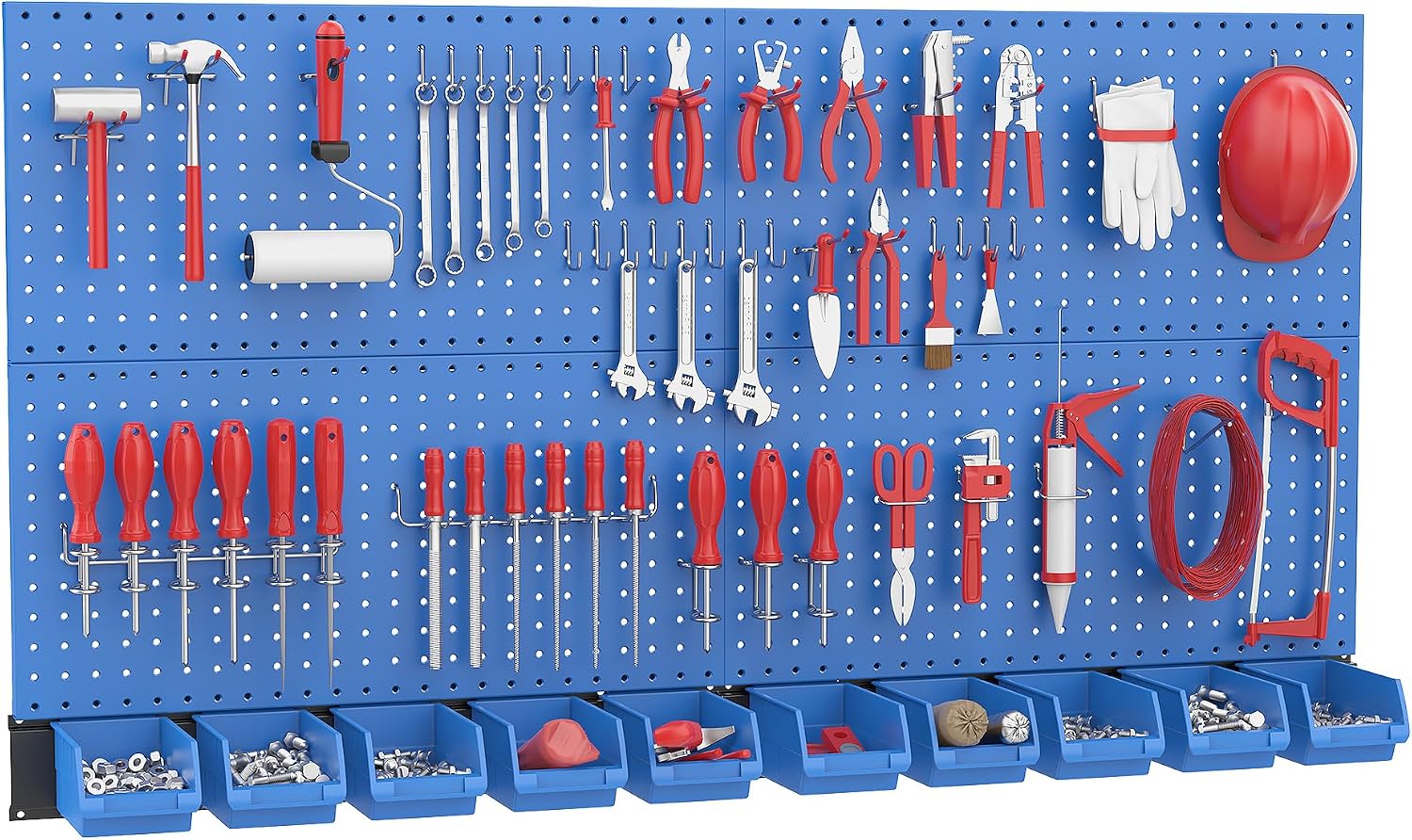Ultrawall Pegboard Wall Organizer, Blue Metal Peg board Panels