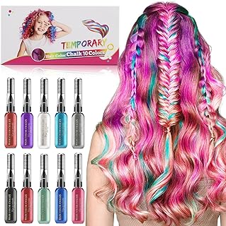 Temporary Hair Chalk for Kids 10pcs Hair Chalk for Girls Washable Instantly Hair Chalk for Boys Temporary Hair Color Temporary Hair Dye Washable Kids Hair Chalk Hair Mascara Washable Gift for Kids