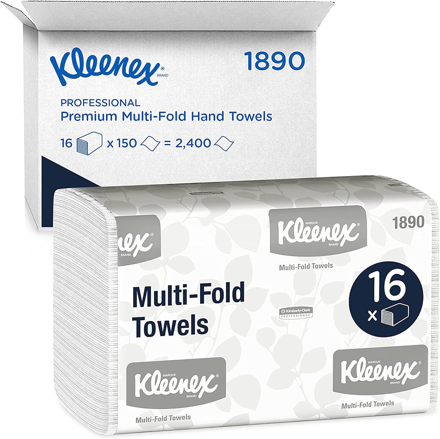 Kleenex® Multi-Fold 1-Ply Hand Towels, 9-3/16" x 9-3/8", 150 Towels Per Sleeve, Case Of 16 Sleeves