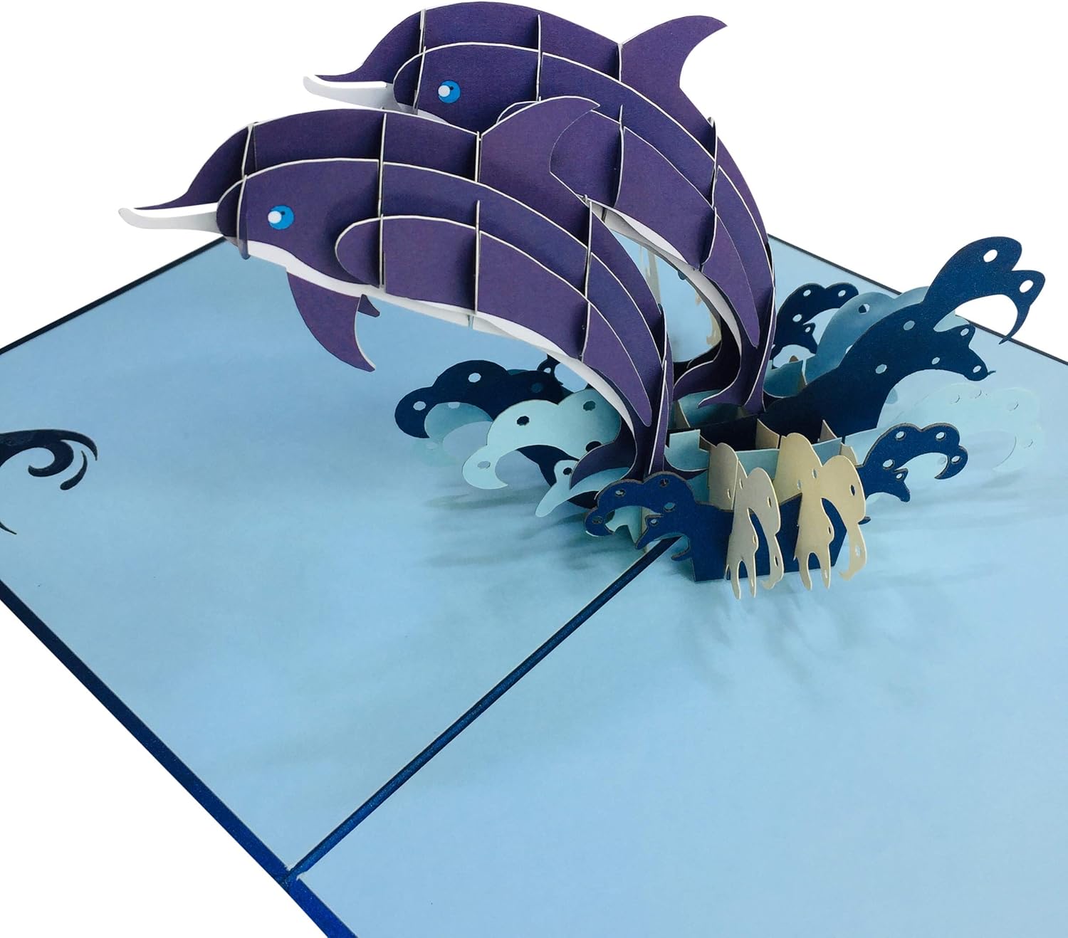 Dolphin Pop Up Card by DEVINE Cards | 3D Birthday Greeting Cards for Women Kids Girl Daughter Granddaughter