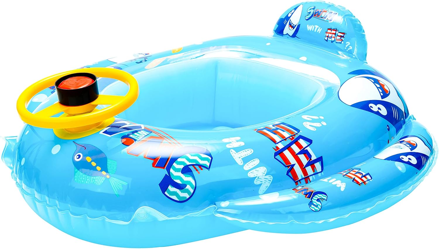 WATINC Baby Swimming Pool Float Pool Ring Summer Baby Boys Girls Inflatable Pool Toys Cartoon Swimming Ring for Kids Toddles