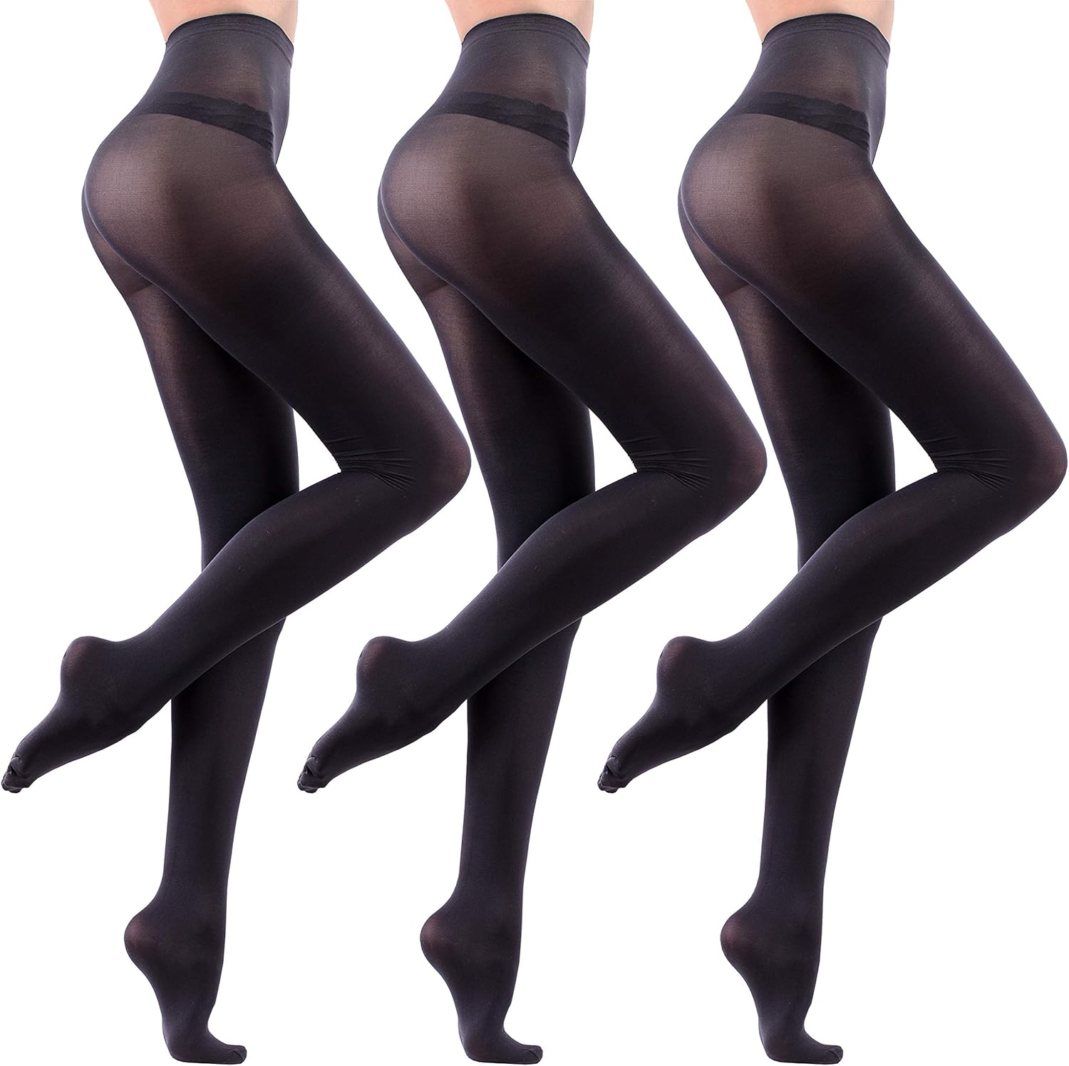 Leamel 3 Pairs Soft Feel All Day Comfort Run Resistant 40 Denier Opaque Tights Multipack