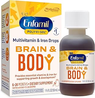 Enfamil Poly-Vi-Sol with Iron Liquid Multivitamin Drops, Supports Growth & Development*, 50mL Bottle​