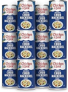 Chicken of the Sea Chub Mackerel in Brine, 15 Ounce Cans (Pack of 12), Nutrient Rich, Wild Caught Canned Mackerel