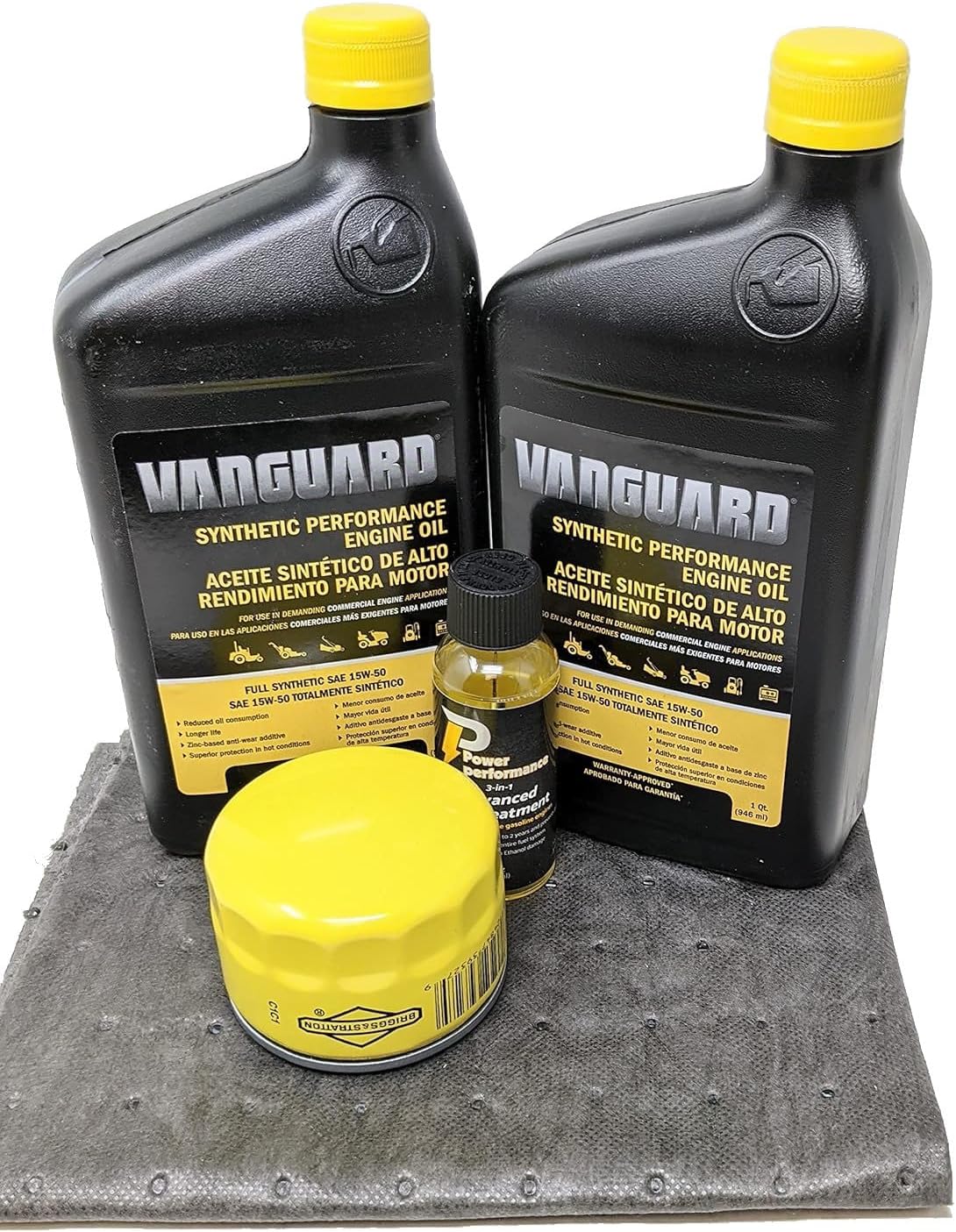 Briggs & Stratton 15W-50 (2 Quarts) Full Synthetic Vanguard 810cc Engine Oil Change Kit with Fuel Treatment