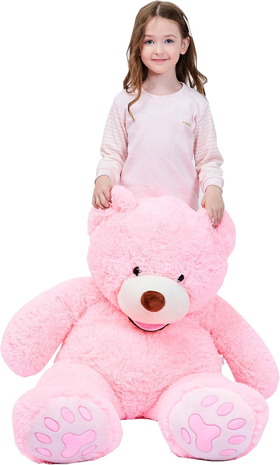 IKASA Giant Teddy Bear Plush Toy Stuffed Animals (Pink, 100cm)
