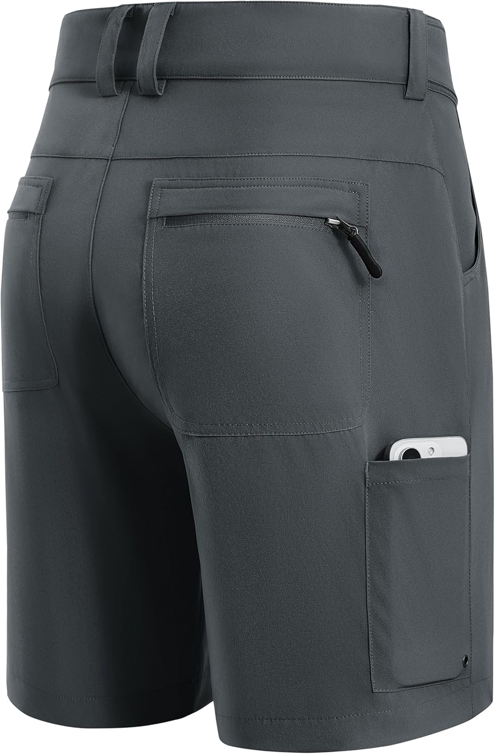 FitsT4 Sports Mens Shorts 7 Inch Inseam Stretch Water Resistant Hiking Cargo Shorts with Elastic Waistband