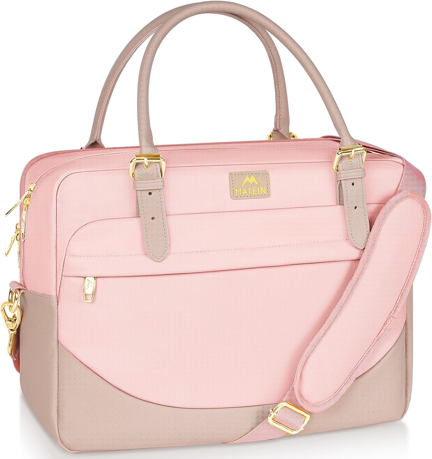 MATEIN Pink Laptop Bag for Women, Handbag with Laptop Compartment 15.6 Inch Ladies Briefcase Office Tote Work Bags for Women, Large Computer Hangbag for School Briefcase for Teacher, Office, Pink