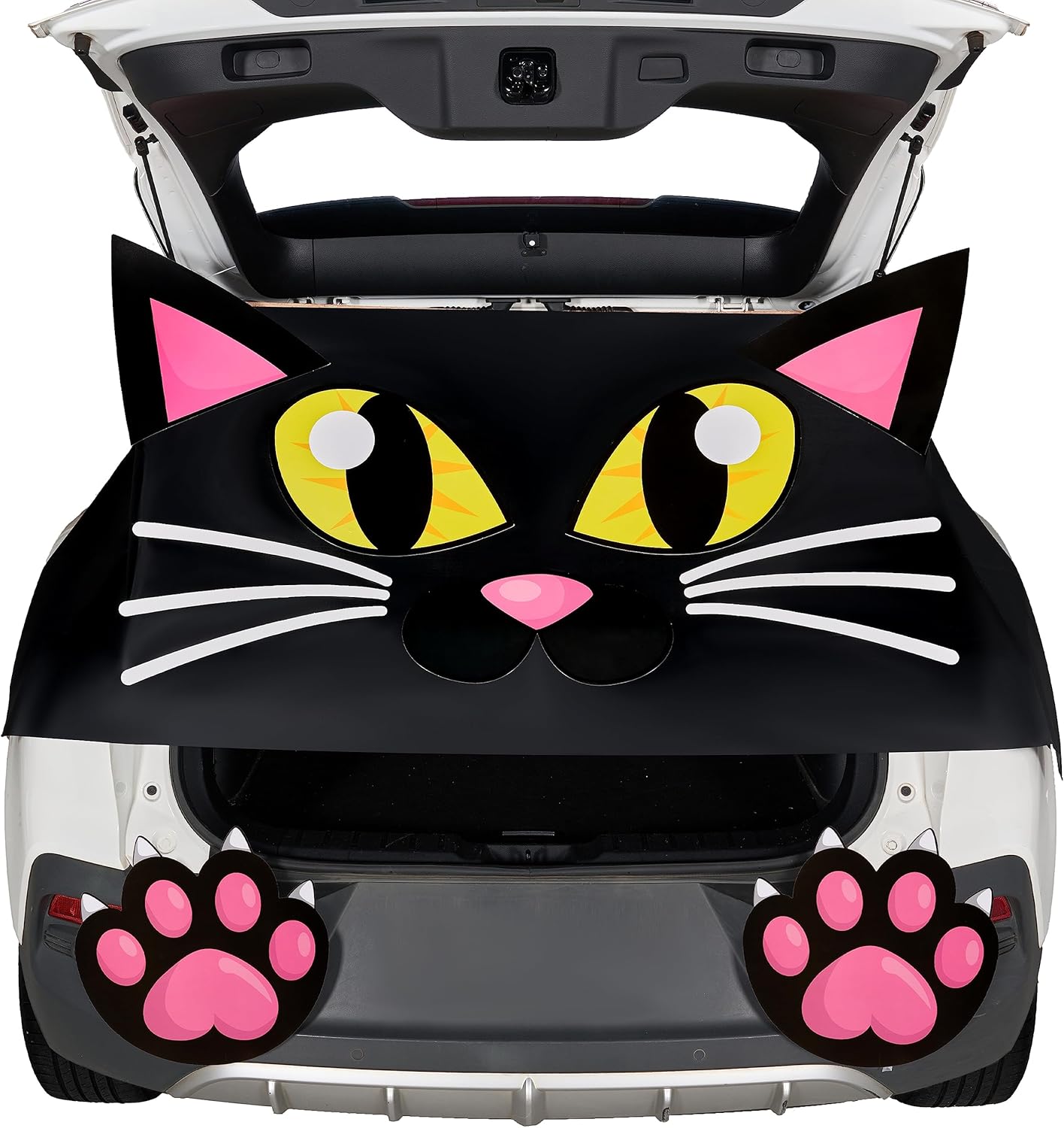 JOYIN Halloween Cat Trunk or Treat Car Decorations Kit for SUV Van Vehicle Trunk, Cute Halloween Stickers Balloons Hand Head Archway Garage Door Haunted House Outdoor Halloween Decorations Outside
