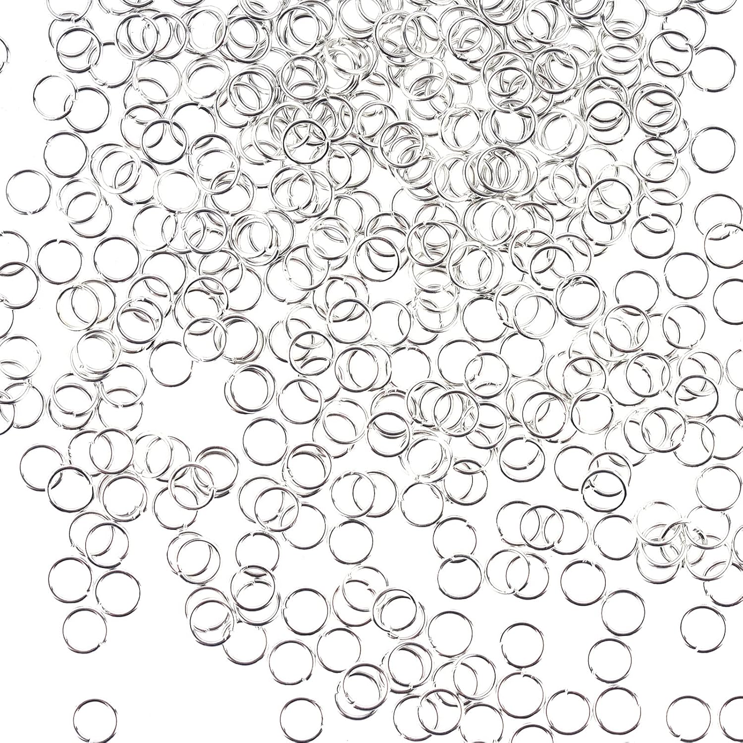 6mm Open Jump Rings Jewelry DIY Findings for Choker Necklaces Bracelet Making, Silver, 1000 PCS