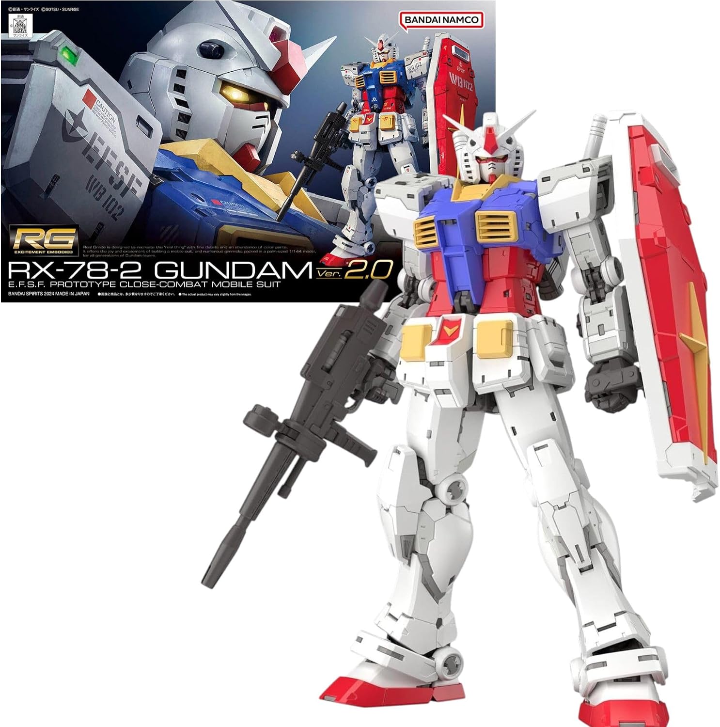 Bandai Hobby - Mobile Suit Gundam - RX-78-2 Gundam ver. 2.0 RG 1/144 Model Kit