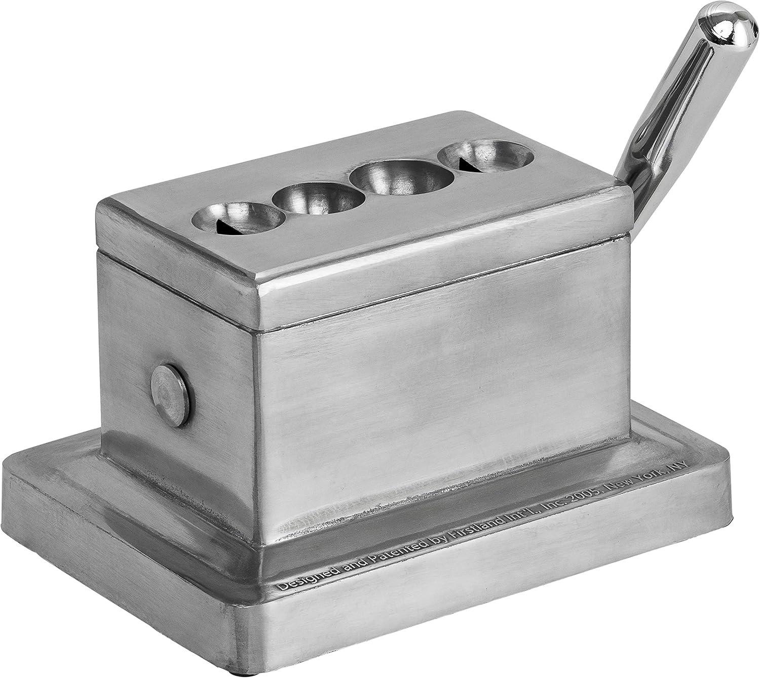 Quad Table Cigar Cutter, Brushed Finish, 52 and 60 Ring Gauge Straight Cutters, 52 and 58 Ring Gauge V-Cutters, Model 9305