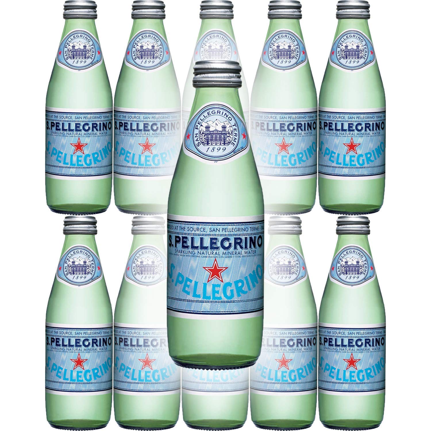 San Pellegrino Sparkling Natural Mineral Water, 8.45oz Glass Bottle (Pack of 10)