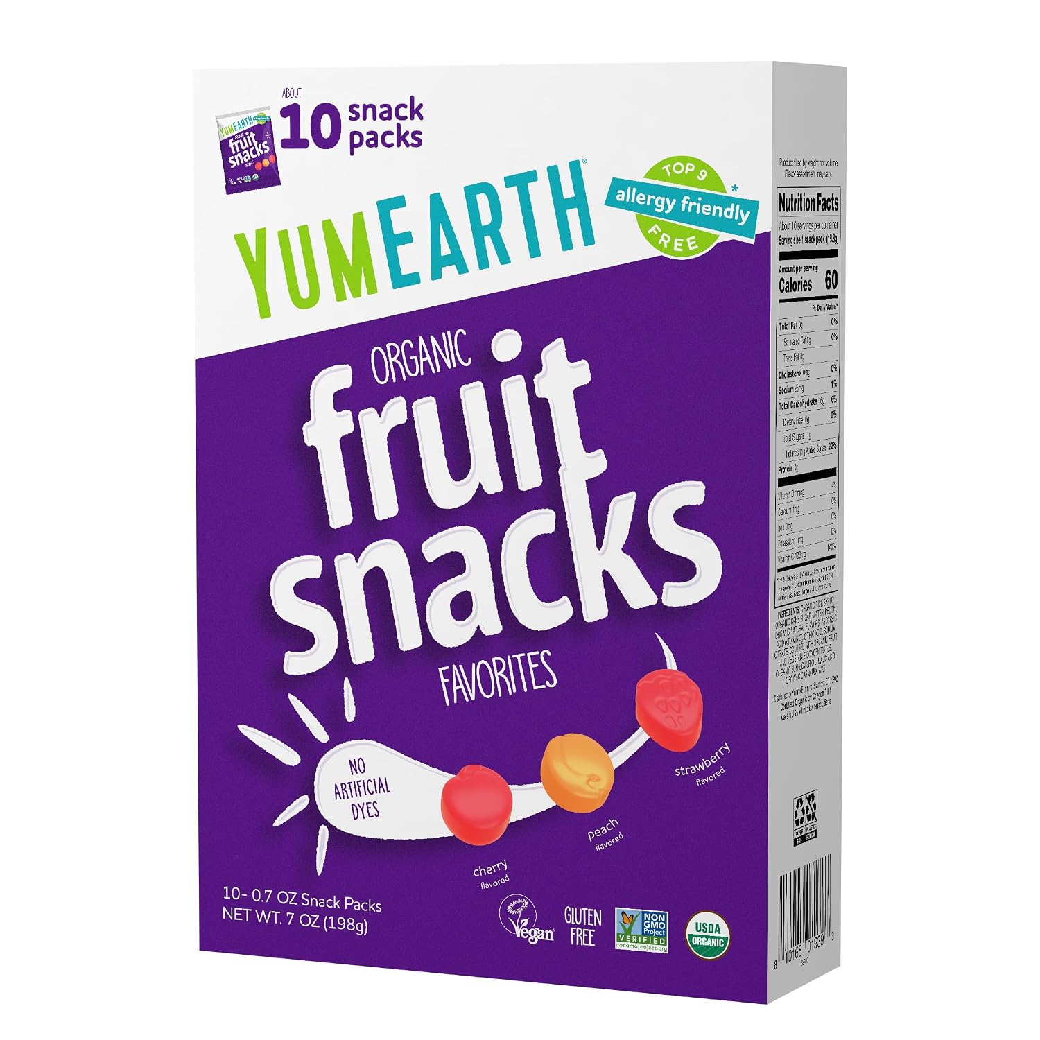YumEarth Organic Fruit Snacks Box, 0.7 Ounce (Pack of 10)