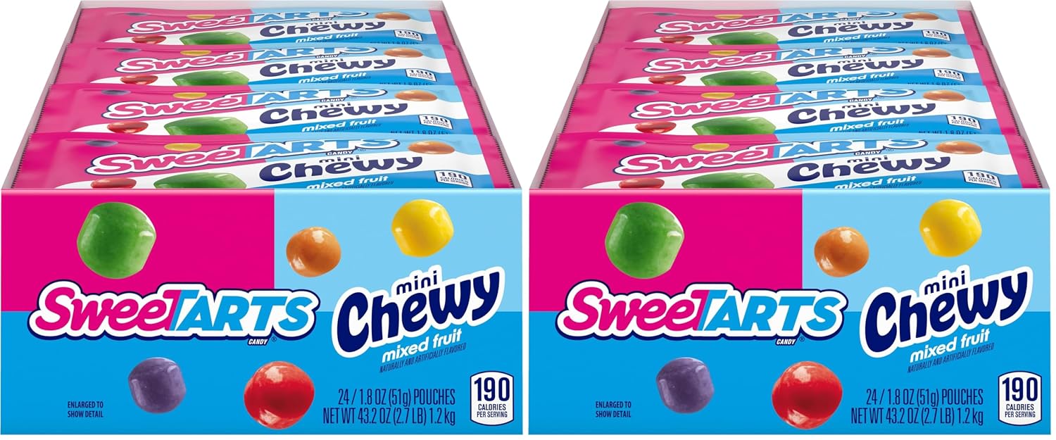 SweeTARTS Mini Chewy Candy, 1.8 Ounce Pouches (Pack of 48)
