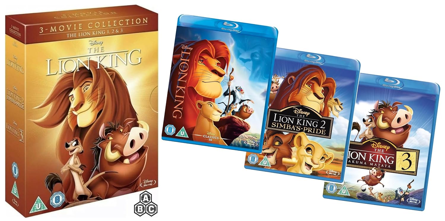 3 Movie Complete Collection: The Lion King (1-3) Box Set [Region Free Blu-ray]
