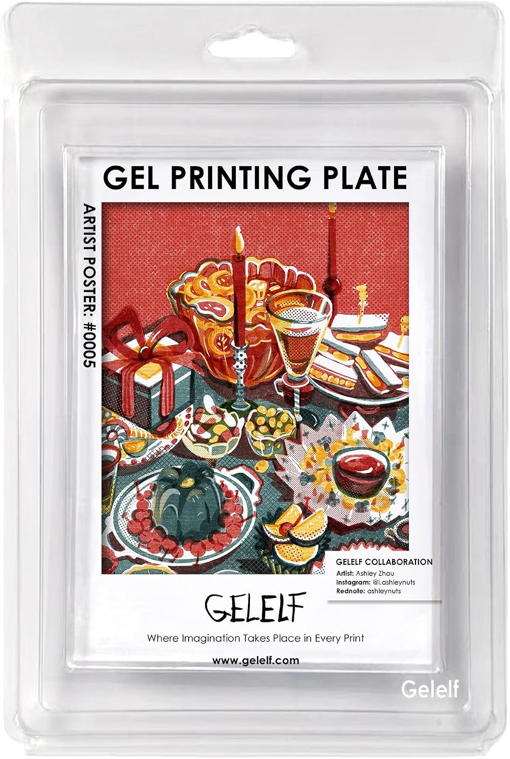 GELELF Gel Printing Plate with Acrylic Stamping Block Kit (International A4 | 8 x 11Inches) Reusable Sticky Surface for Laser Toner Transfer, Mixed Media Art, Painting DIY Crafts – Beginner Friendly