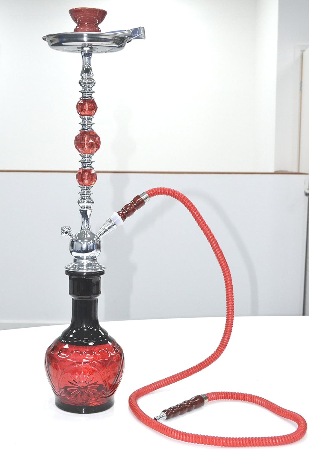 SHISHAS SMOKING NICOTINE FREE - HOOKAH PIPES EXTRA LARGE 70CM HEIGHT AND 1 HOSE SHISHA PUFFS - COLOR MAY VARY (DESIGN-153)