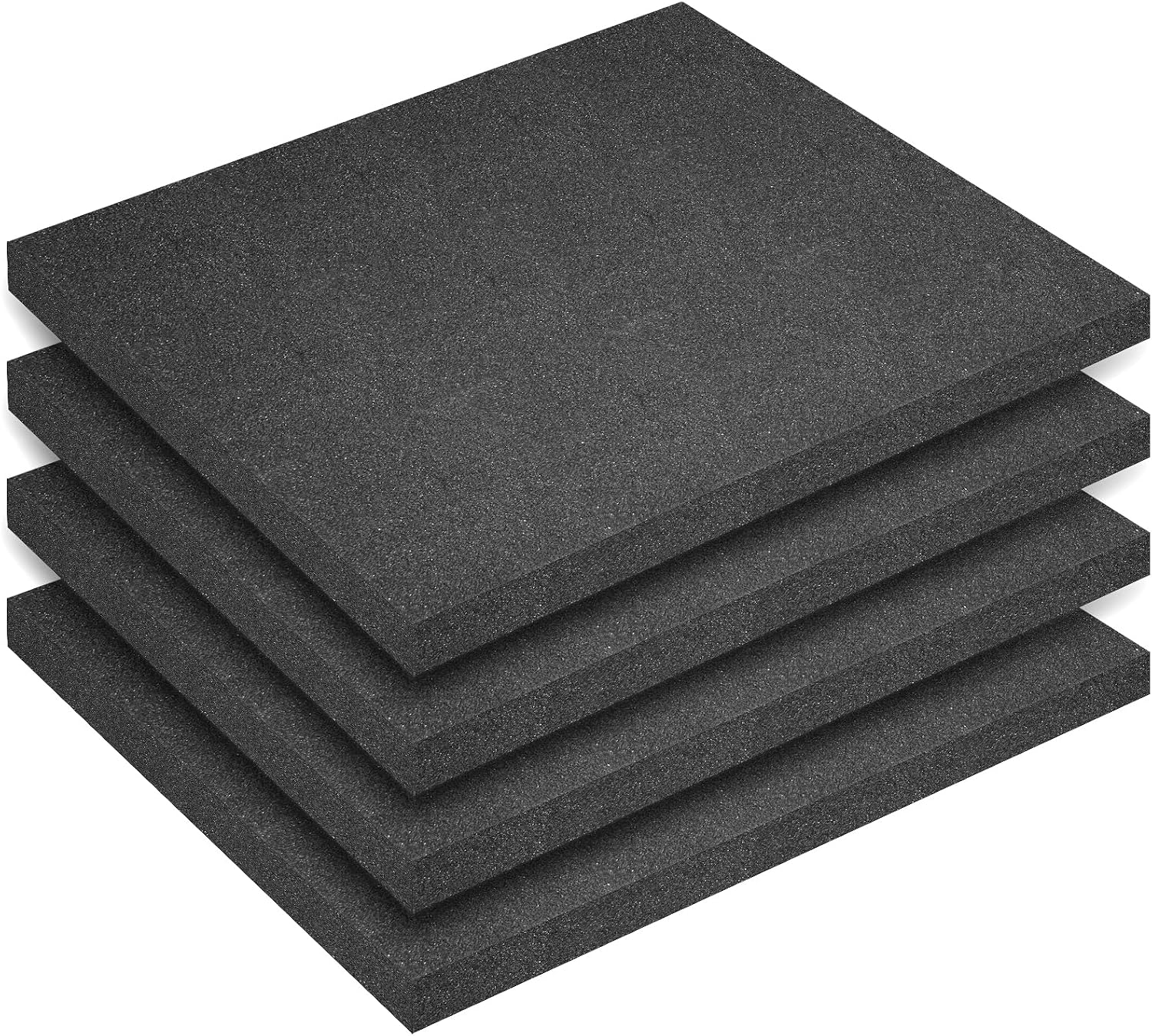 Polyurethane Foam Inserts, 4 PCS 16 x 12 x 0.5 Inch Black Cuttable Packing Foam Sheets for Tool Box, Camera, Crafts and Storage ﻿
