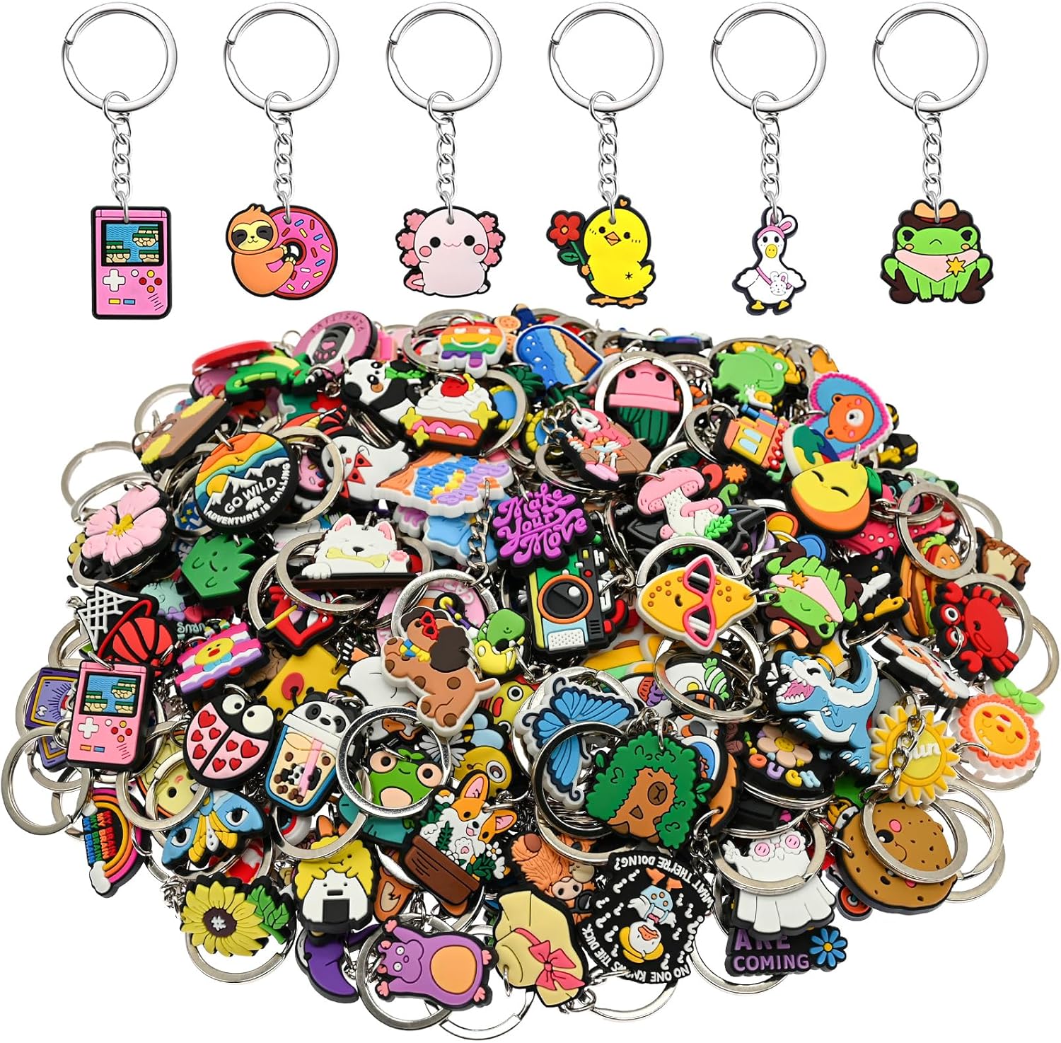 30-200P Cute Keychains for Backpacks Bulk Keychain Charms Decor Bag Accessories Keyring Random Different Key Chains