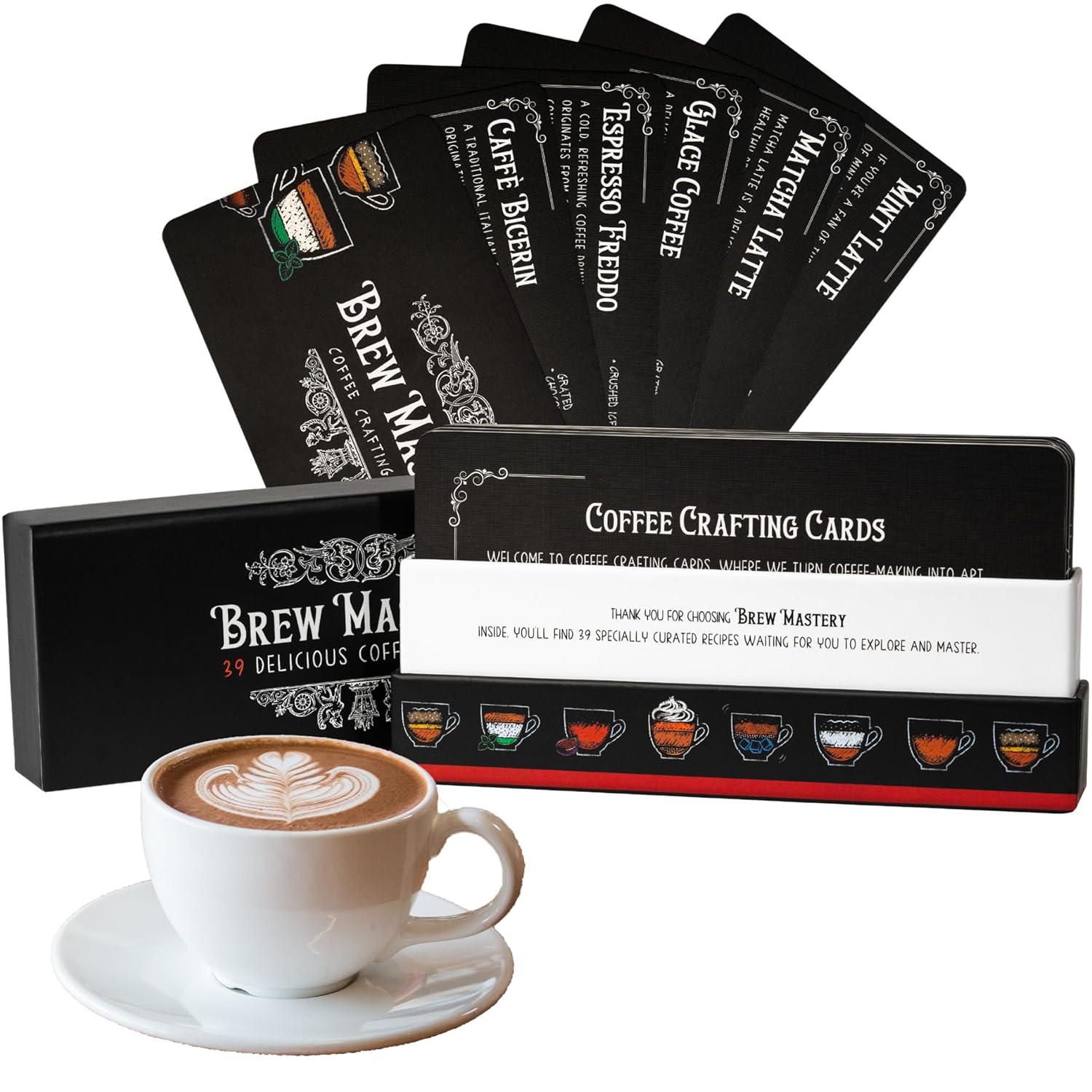 Home Barista Masterclass: Ultimate 39-Coffee Recipe Cards - Step-by-Step Home Brewing Guide with Pro Tips & Techniques, Durable & Compact for Coffee Lovers & Aspiring Baristas