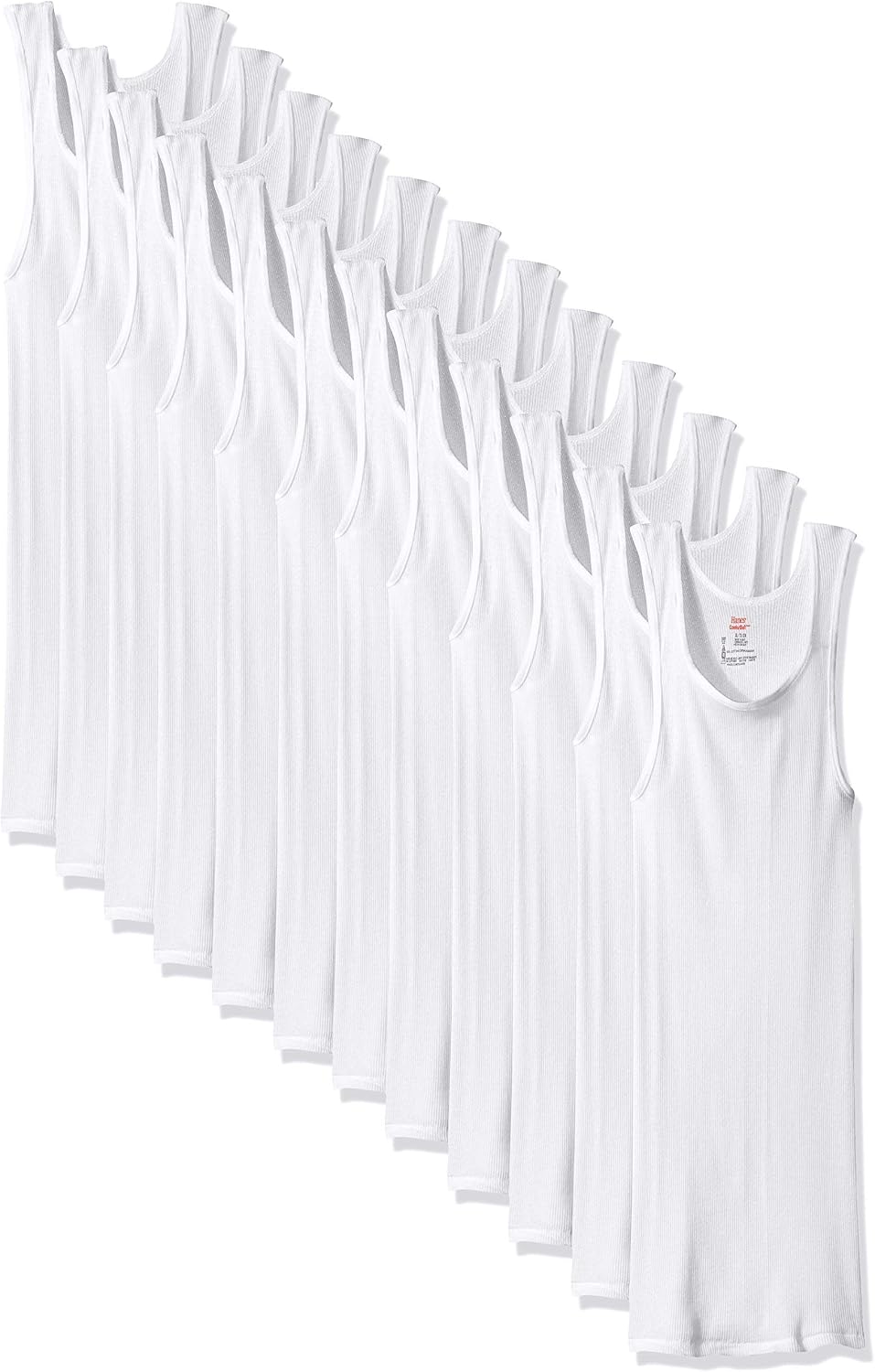 Hanes Men's Hanes Men's Cotton Tank Undershirts Pack, Moisture-Wicking Ribbed Tanks, Lightweight Cotton Tank Undershirts, Multi-Pack Underwear (Pack of 6)