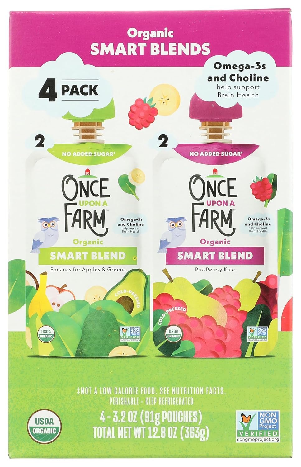 Once Upon a Farm Organic Smart Blend Baby Food 4pk, 12.8 OZ