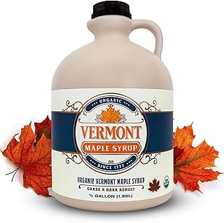 Vermont Maple Syrup - 64 oz Grade A, Dark Robust Organic Maple Syrup - 100% Pure and Authentic Maple Syrup for Pancakes, Waffles and More - Nut free, Gluten Free, Vegan, Paleo