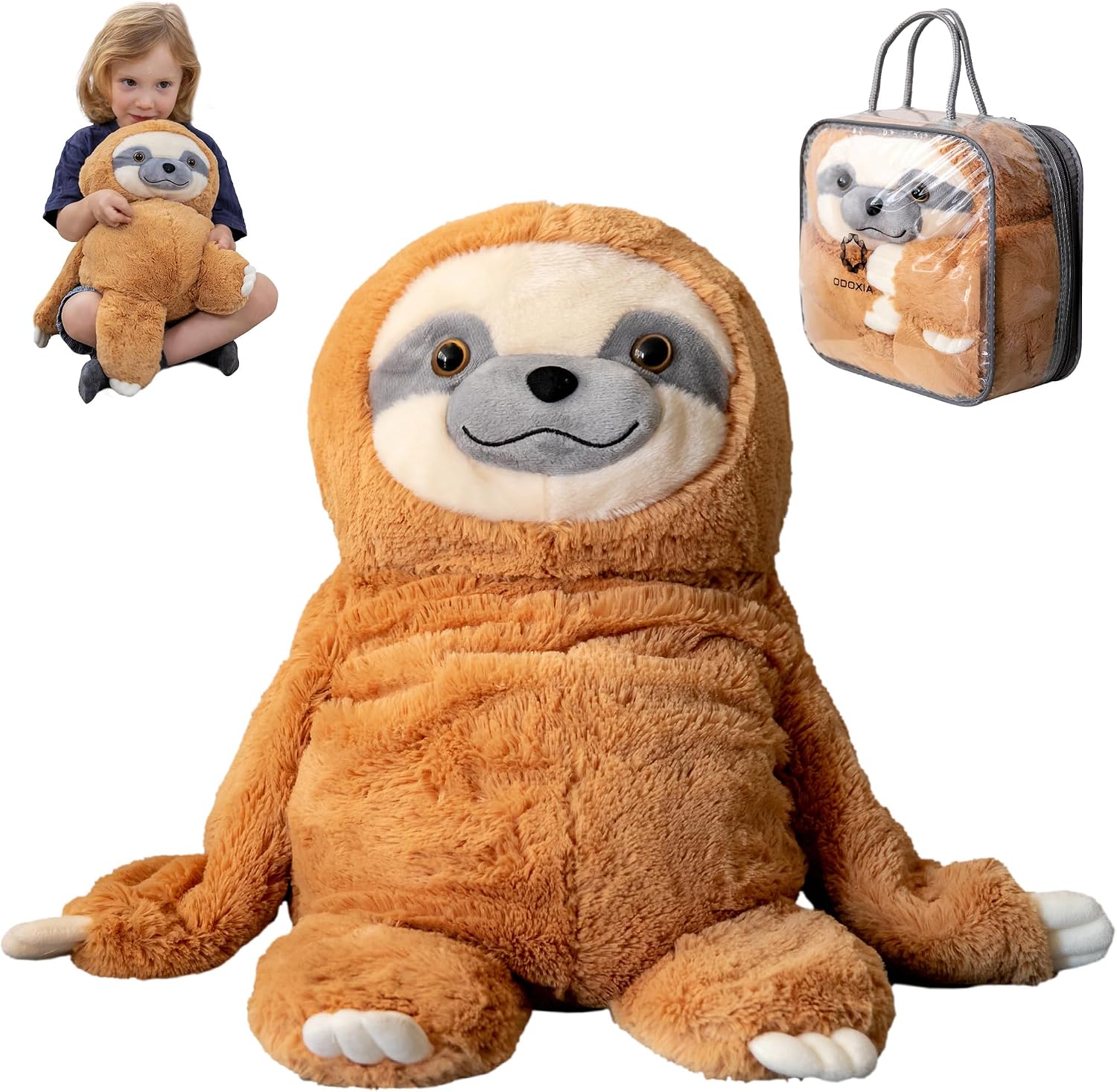 ODOXIA Weighted Plush for Anxiety | 2.2KG Calming Weighted Teddy | Weighted Stuffed Animal Sloth | Weighted Anxiety Animal | Machine Washable Weighted Plushie