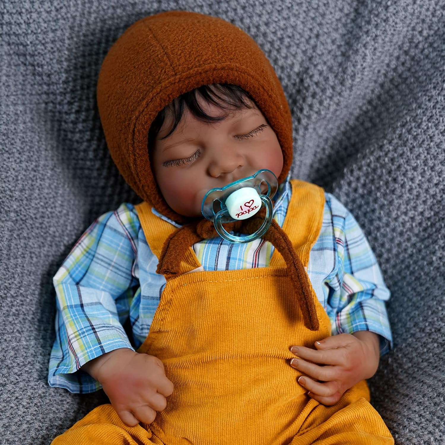 JIZHI Lifelike Reborn Baby Dolls Black - 17-Inch Soft Full Body Realistic-Newborn Baby Doll Real Life Baby Dolls with Feeding Kit & Gift Box for Kids 3 4 5 6 7 + Years Old