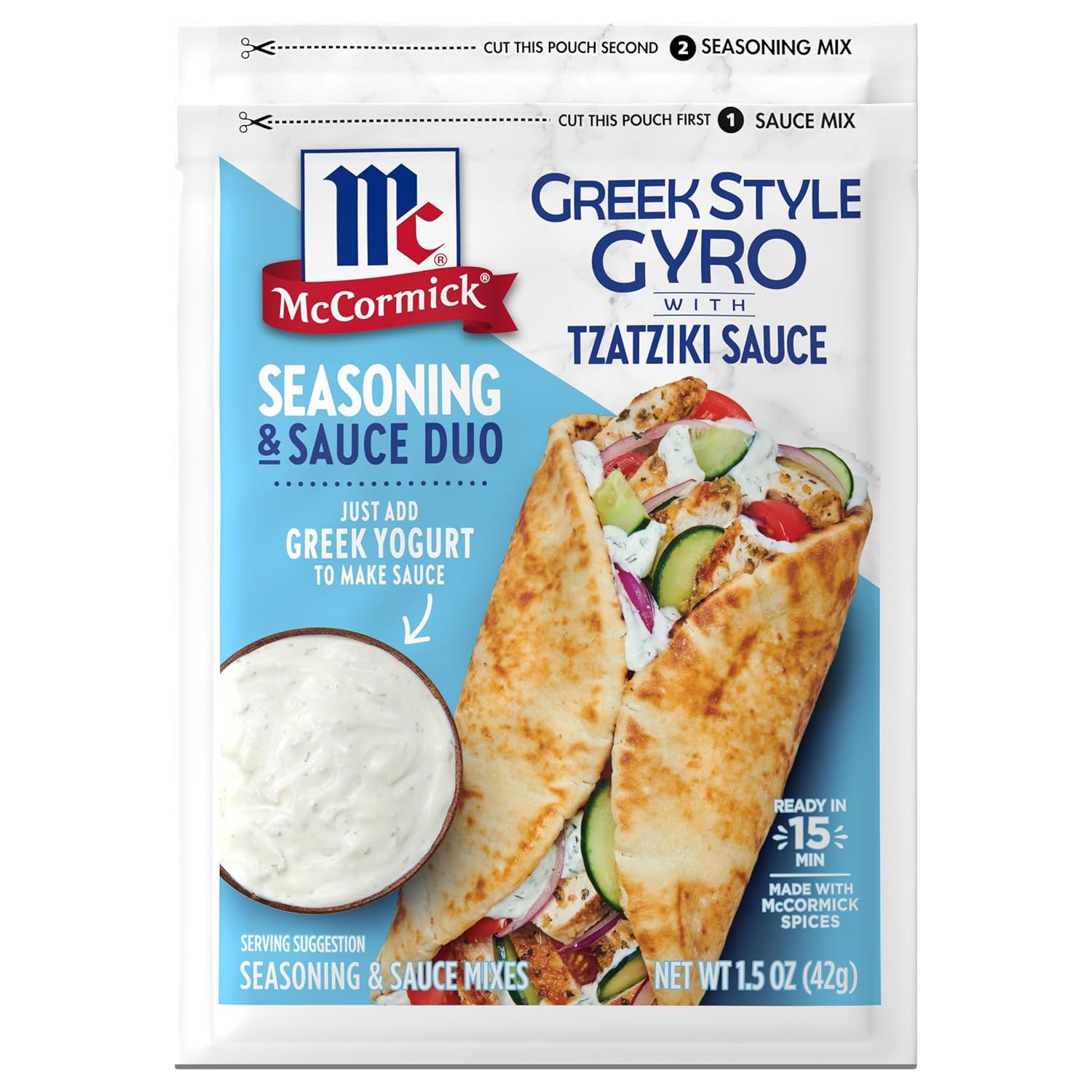 McCormick Greek Style Gyro Seasoning with Tzatziki Sauce Mix, 1.5 oz