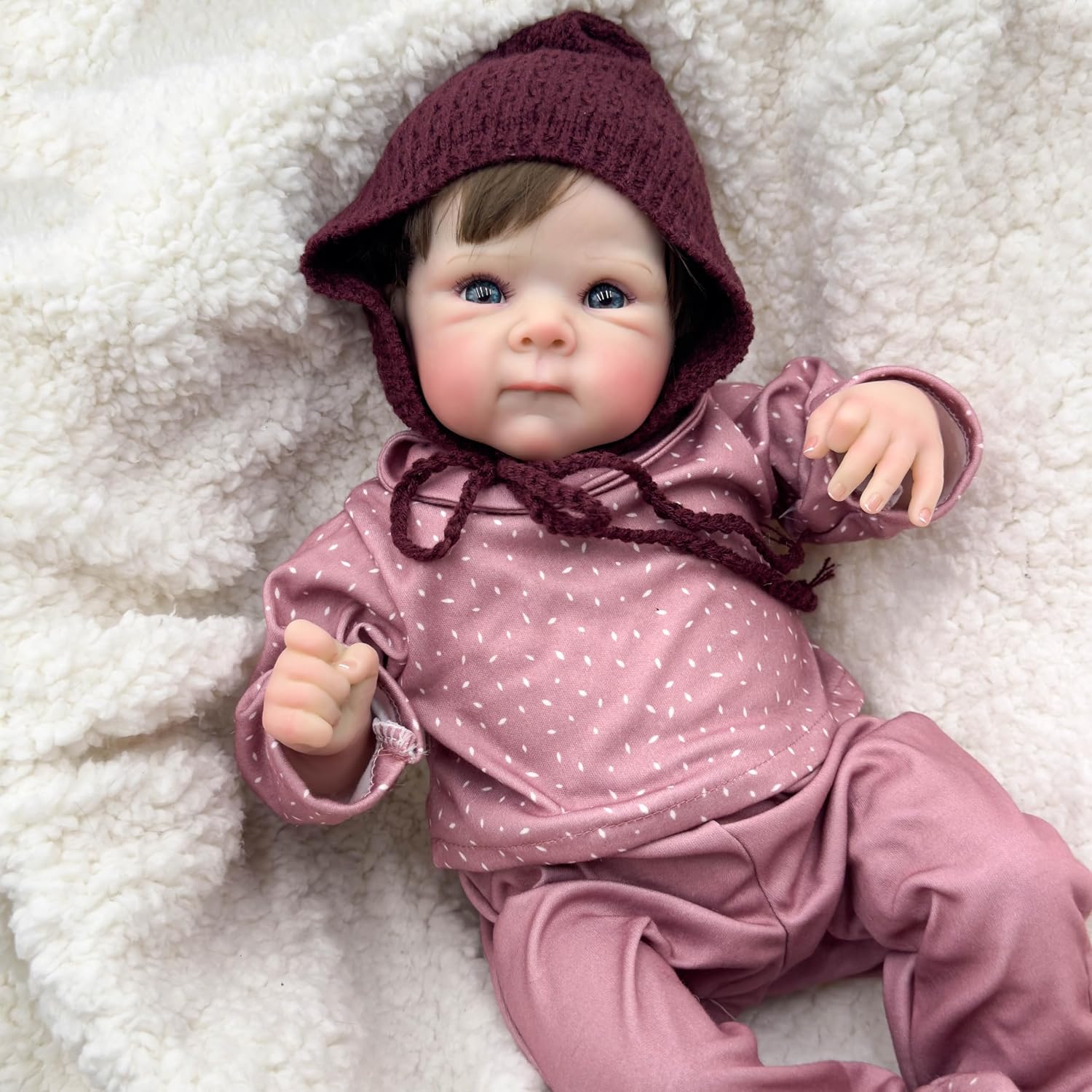 Zero Pam Lifelike Reborn Baby Dolls - 18 Inch Realistic Newborn Dolls Girl, Real Life Doll with Soft Fully Silicone Body, Real Baby Reborn Present with Complete Accessories for 3+ Years Old Kids