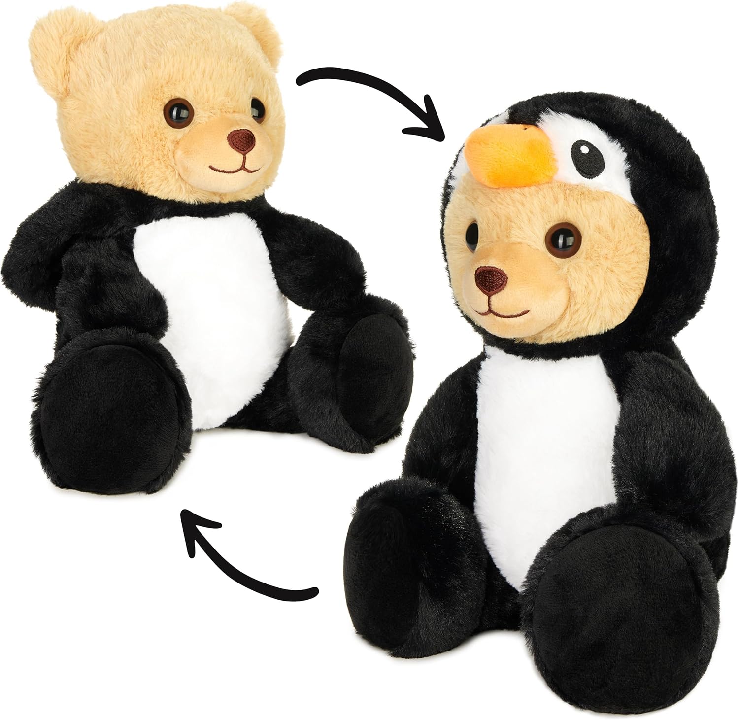 BRUBIES Teddy Penguin - 10 inches (25 cm) Teddy Bear in Penguin Costume with Hood - Cuddly Toy for Cosy Adventures - Cuddly Toy Gift for Children