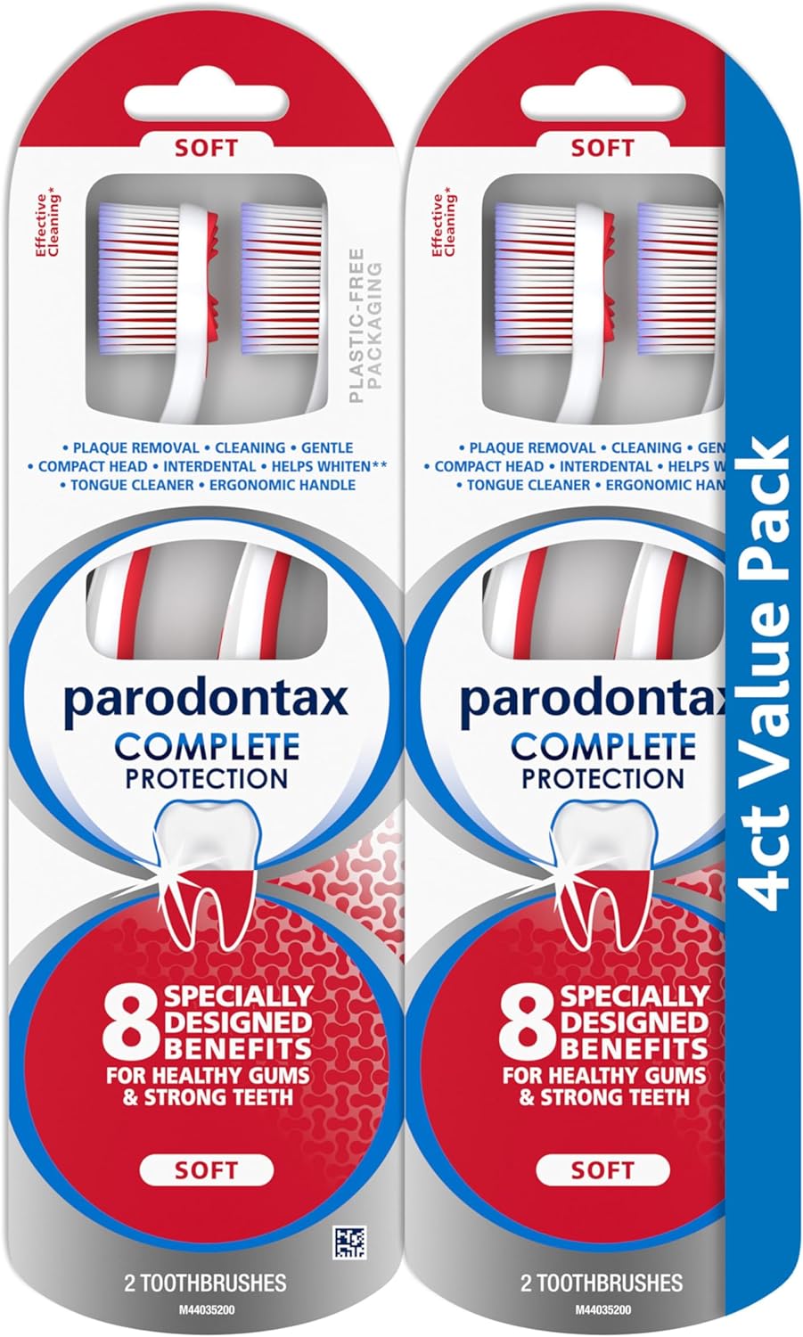 Parodontax Complete Protection Soft Toothbrush for Healthy Gums and Strong Teeth - 2 x 2 Pack