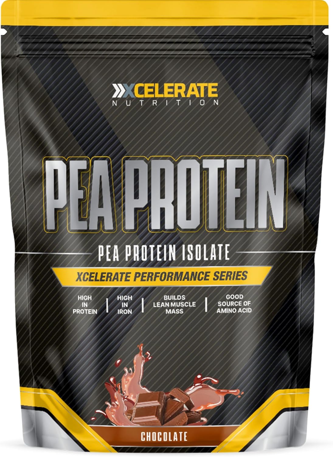 Pea Protein Powder - 100% Plant-Based Protein Isolate - Low Fat & Sugar - Supports Muscle Growth, Satiety & Digestive Health - Vegan & Gluten-Free - by XCelerate Nutrition (2Kg, Chocolate)