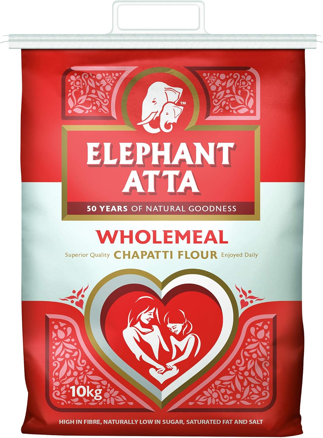 Elephant Atta Wholemeal Chapatti Atta Flour | Wholemeal Flour | Naan Flour | Roti Flour | Whole Meal | Bulk Flour | Catering Flour | Plain Flour | (10kg)