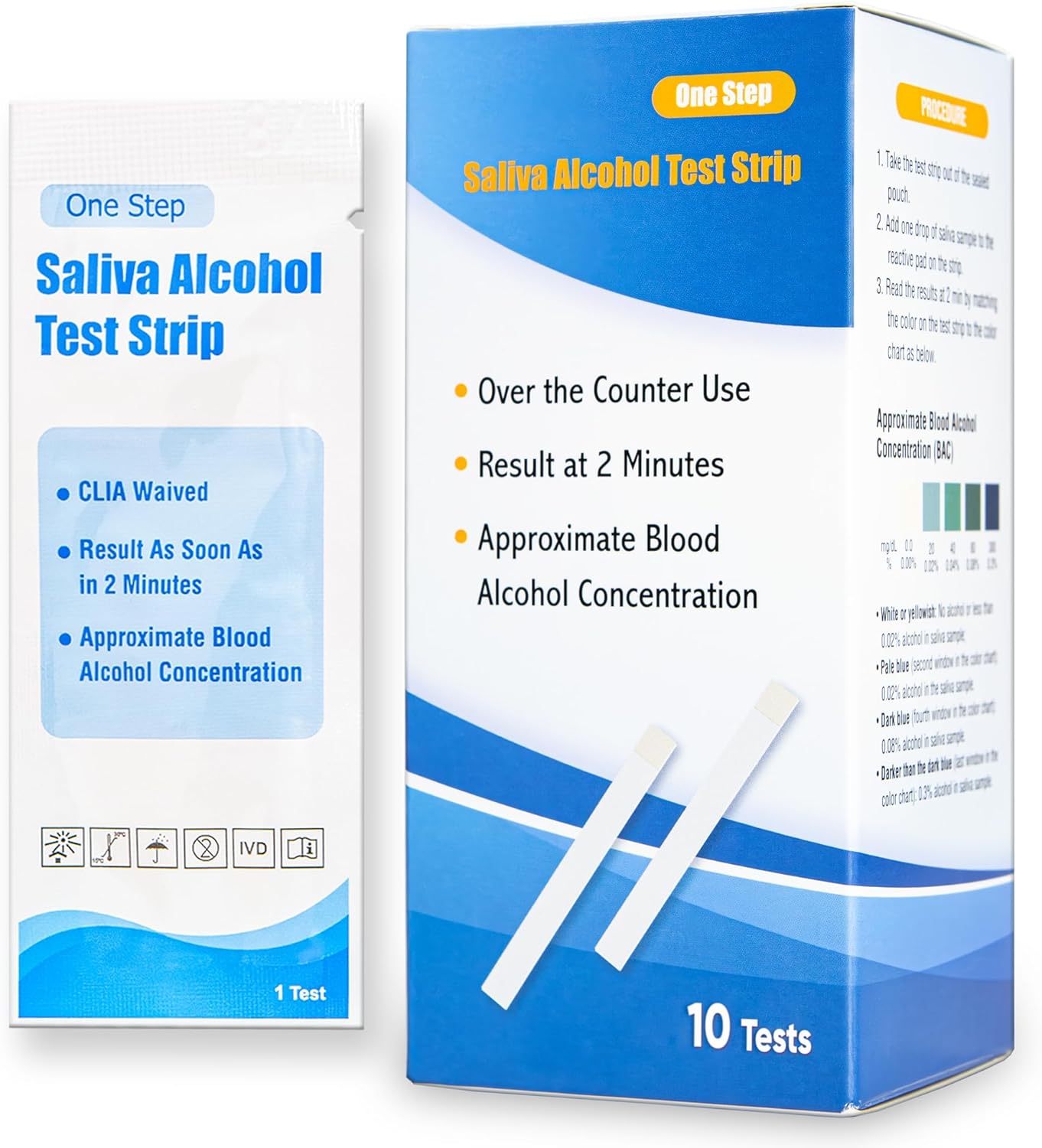 Prime Screen Saliva Alcohol Test Strip, High Accurate Home Test, Result in 2 Minutes - 10 Tests