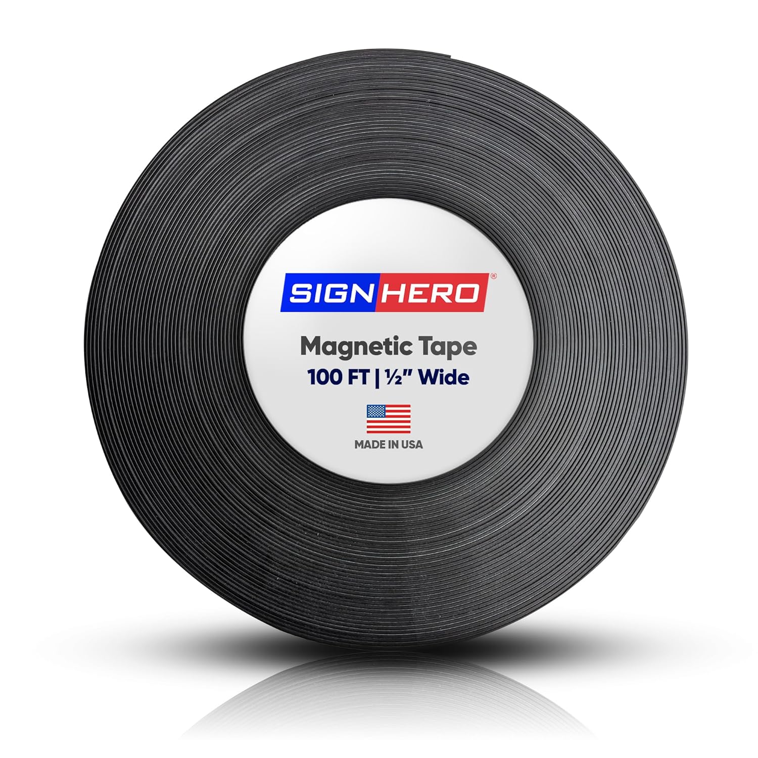 SignHero 100 FT Magnetic Tape Strip Roll (1/2" Wide) | Heavy Duty Strong Self Adhesive Flexible Double Sided Magnetic Tape, Perfect for DIY, Organization, & Crafts Projects