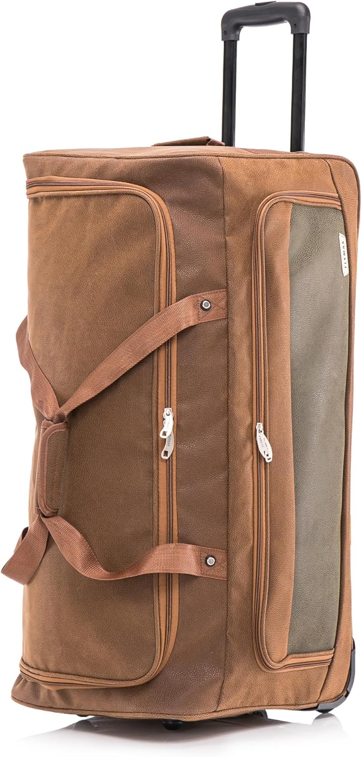 FLYMAX 30" Large Suitcase Faux Leather Lightweight Luggage Travel Trolley 100L