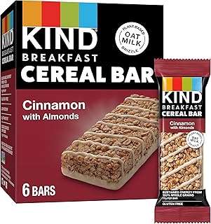 KIND Breakfast Cereal Bars, Gluten Free Snacks, Cinnamon with Almonds, 9.3oz Box (36 Bars)