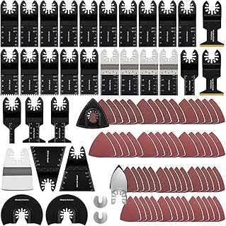 94 Pack Oscillating Saw Blades, Wood Metal Cutting Multitool Bi-Metal Blades Quick Release Tool Blades Kits Fit for Dewalt, Makita, Ryobi, Rockwell