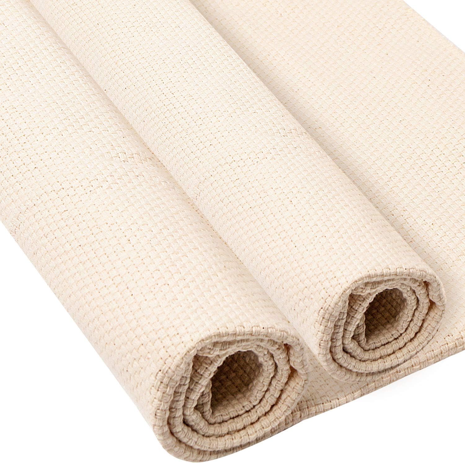 2 Pcs 26.4 x 19.6 Inch Needlework Fabric, Linen Punch Needle Cloth Fabric Monks Cloth for Punch Needle and Rug-Punch