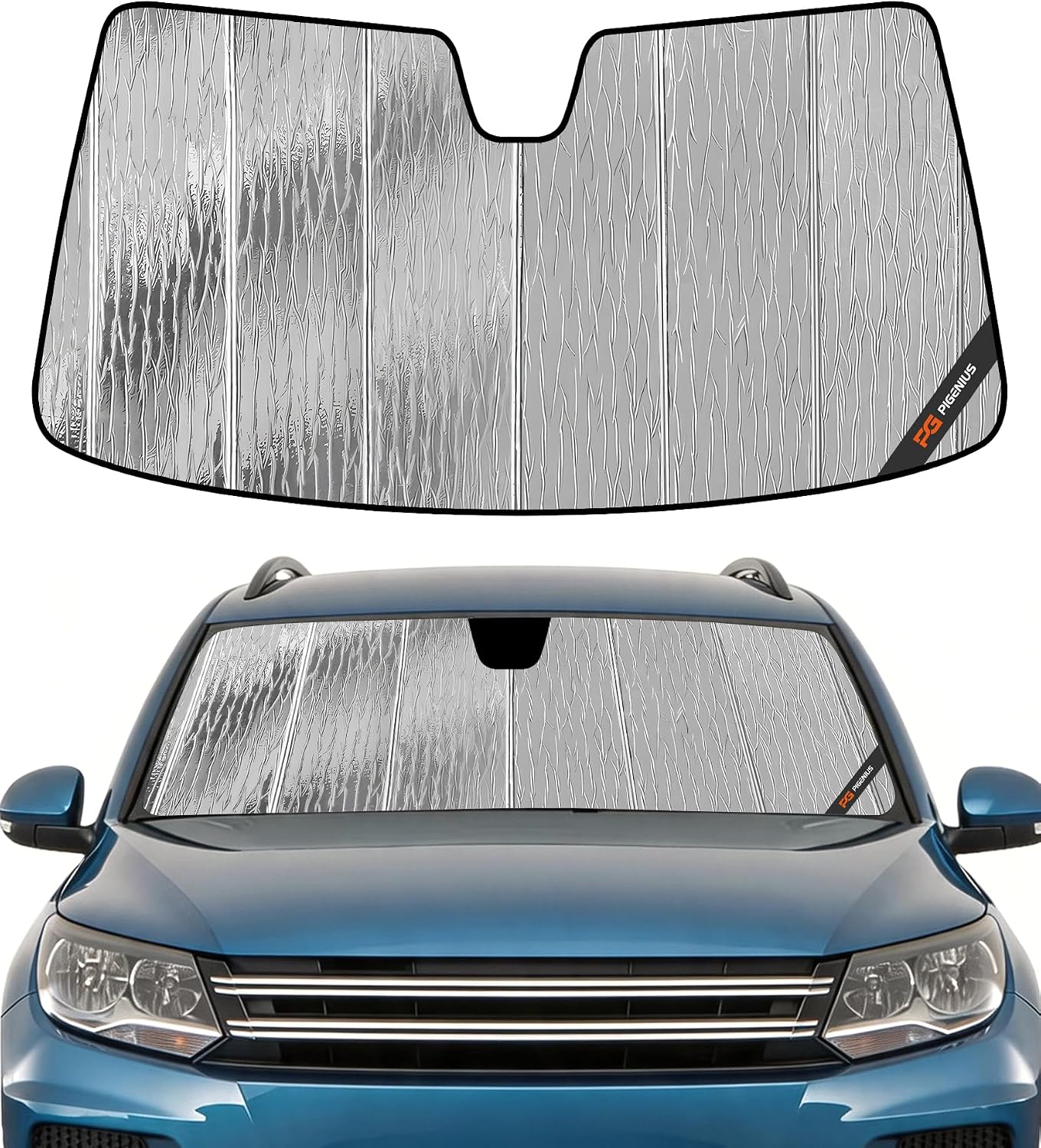 Pigenius Windshield Sun Shade for Volkswagen Tiguan 2009-2017, Tiguan Limited 2018 Front Window Sunshade - AstraGuard