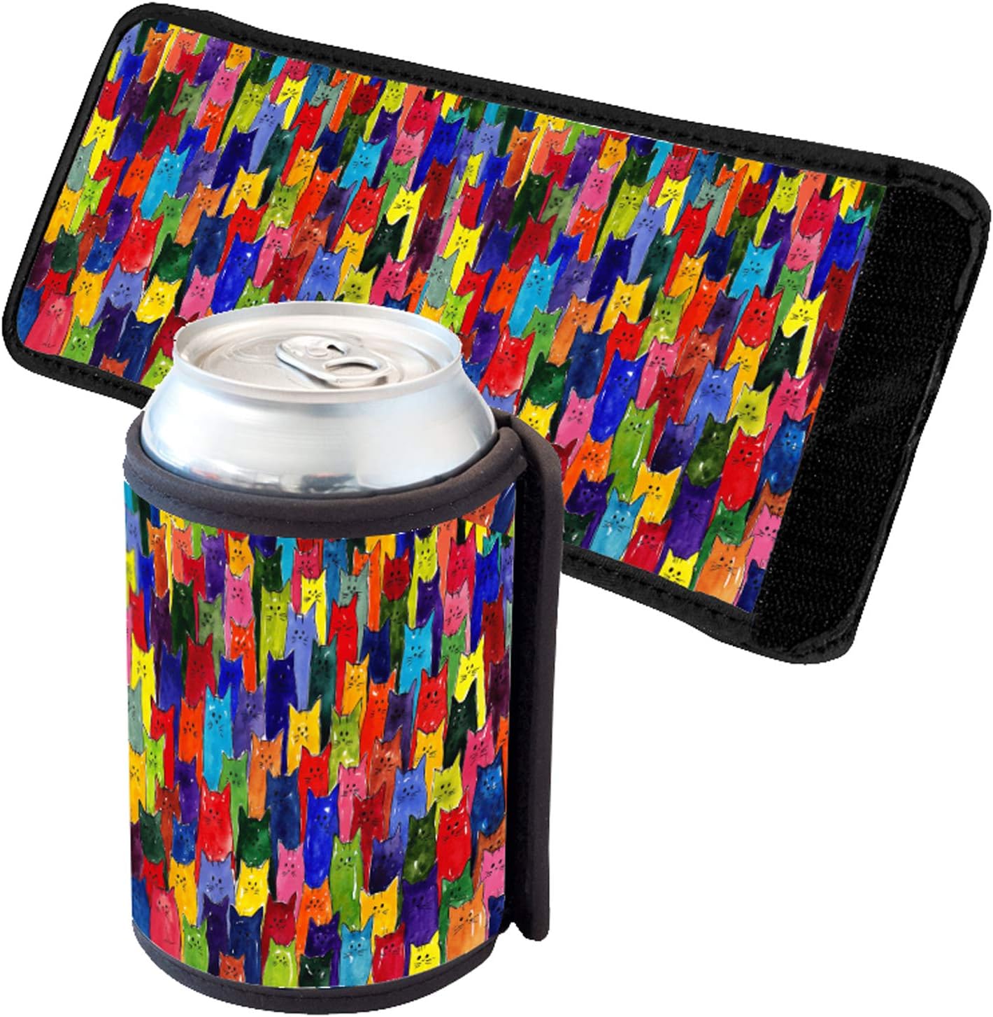 Sunshine Cases Long and Tall Jellybean Kitties Cat Art by Denise Every Insultated Beverage Can Cooler Thermal Bottle Wrap