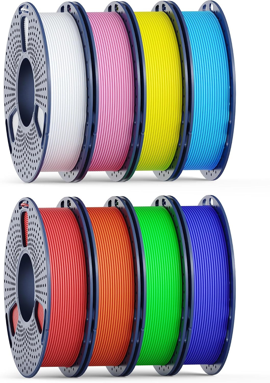 SUNLU High Speed PETG Filament 1.75mm, 250g Bundle, 3D Printer Filament | Beginner Friendly Multicolor Bundle, Fast Printing & Durable, 8 Rolls, White+Red+Orange+Yellow+Green+SkyBlue+Blue+Pink
