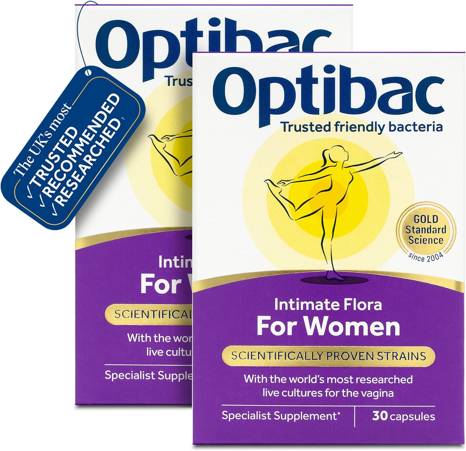 Optibac for Women - Vaginal Live Cultures Supplement - 60 Vegan Capsules
