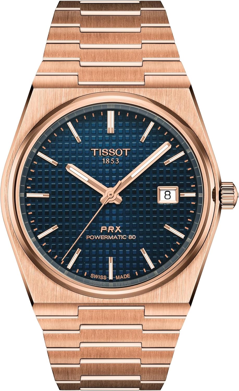 Tissot PRX Automatic Blue Dial Men's Watch T1374073304100 (Rose Gold Bracelet)