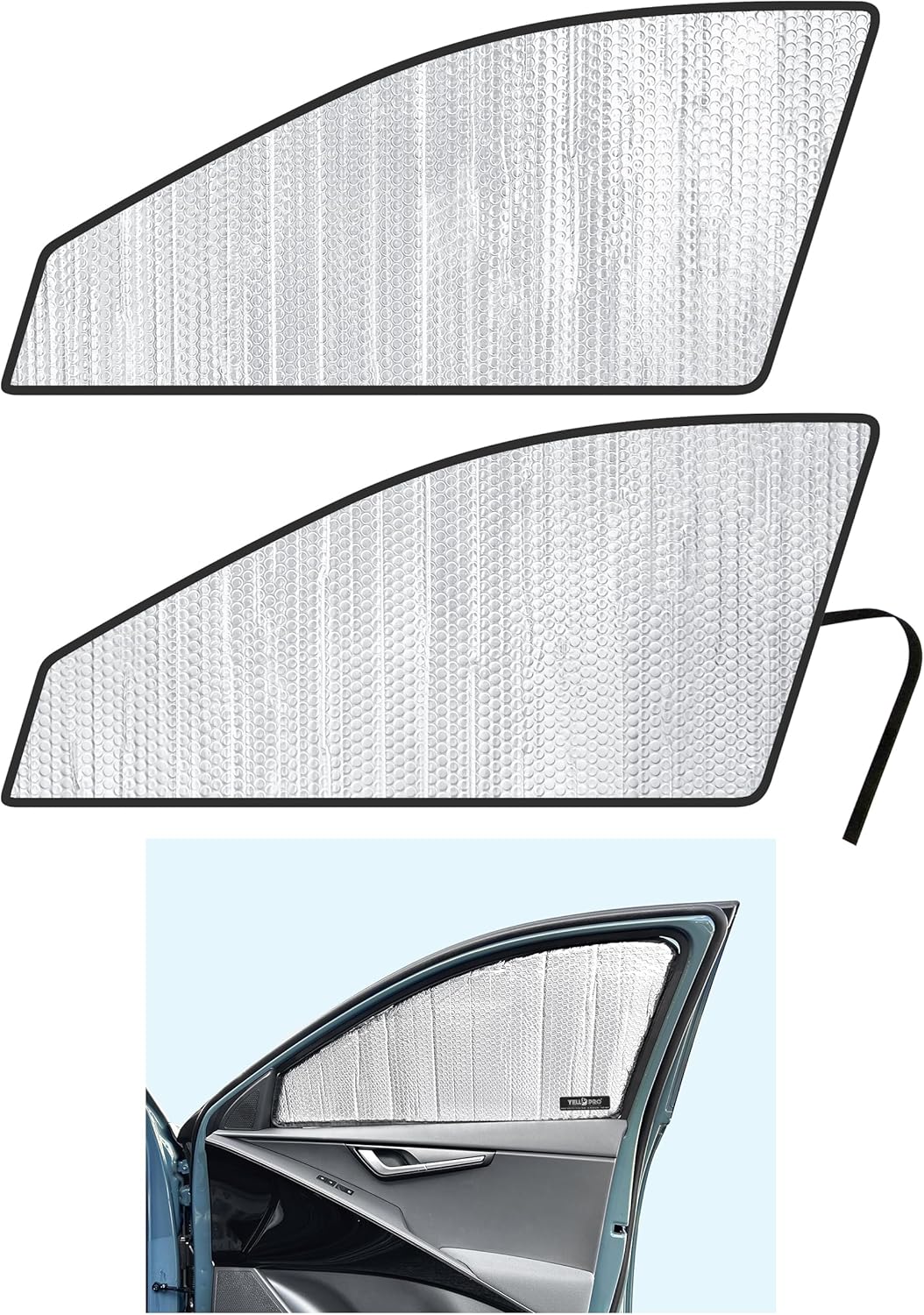 YelloPro Side Window Front Seat Sunshade (Set of 2) Custom Fit for 2023 2024 2025 Kia NIRO SUV, Plug-in Hybrid, Hybrid, EV, Sun Protection UV Reflector Insulated Accessories [Made in USA]